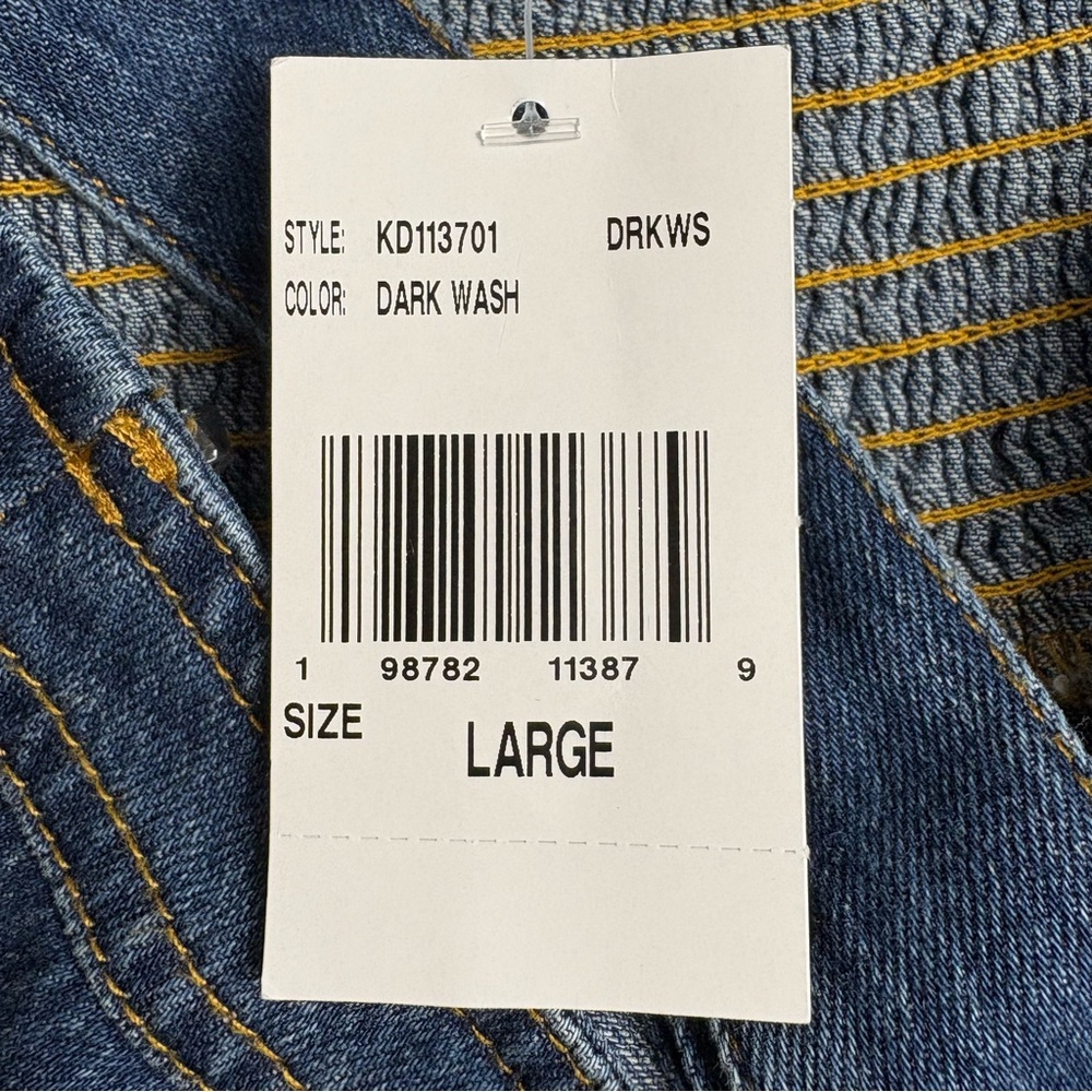 NWT KUT from the Kloth Emiko Sweetheart Denim Mini Dress Dark Wash Size L - Picture 15 of 15